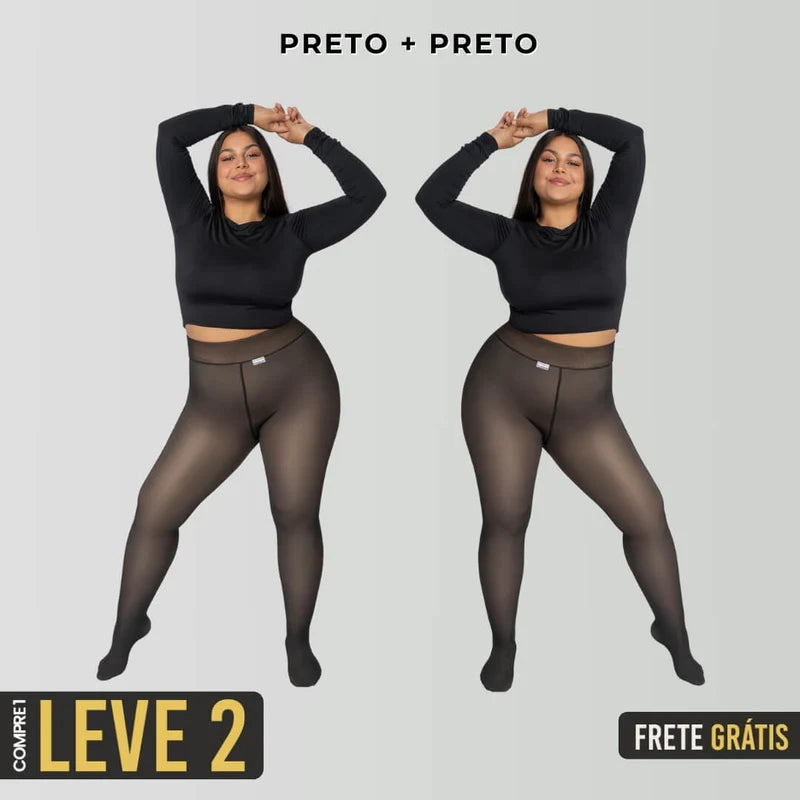 Kit Meia calça forrada Translúcida - Pague 1 e Leve 2 Pares