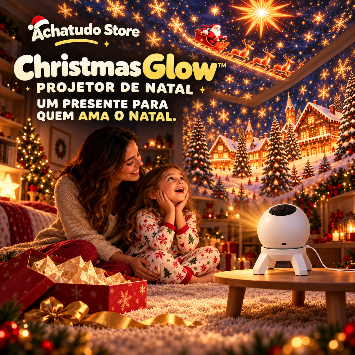 ChristmasGlow™ — Projetor de Natal