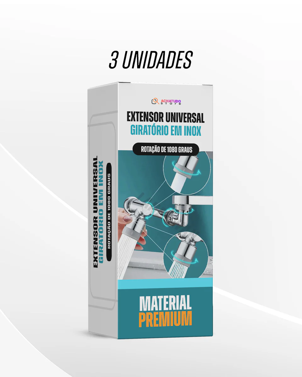 Pague 2 e Leve 3 Unidades - Sprayer Head - Extensor Universal em Inox com Rotação de 1080°