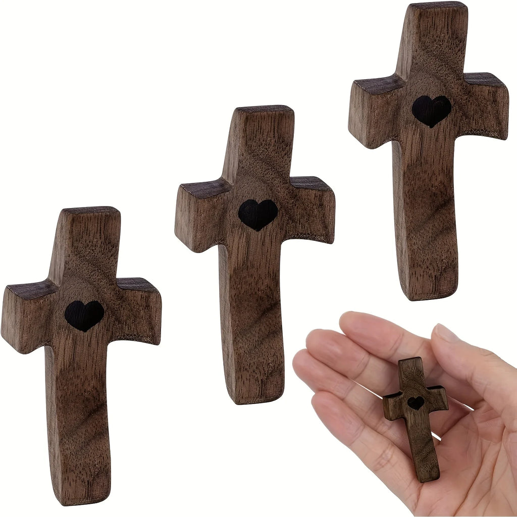 Cruz de bolso artesanal em madeira - Pague 1 e Leve 3 Unidades