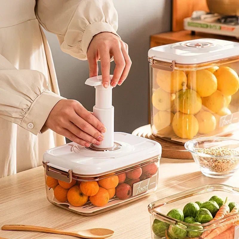 Caixa de Armazenamento de Alimentos à Vácuo - Acompanha Bomba de Vácuo - achatudostore