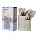 Kitchen Set Lux - Conjunto de Utensílios de Cozinha 19 Peças - Antiaderente com Cabos de Madeira - achatudostore