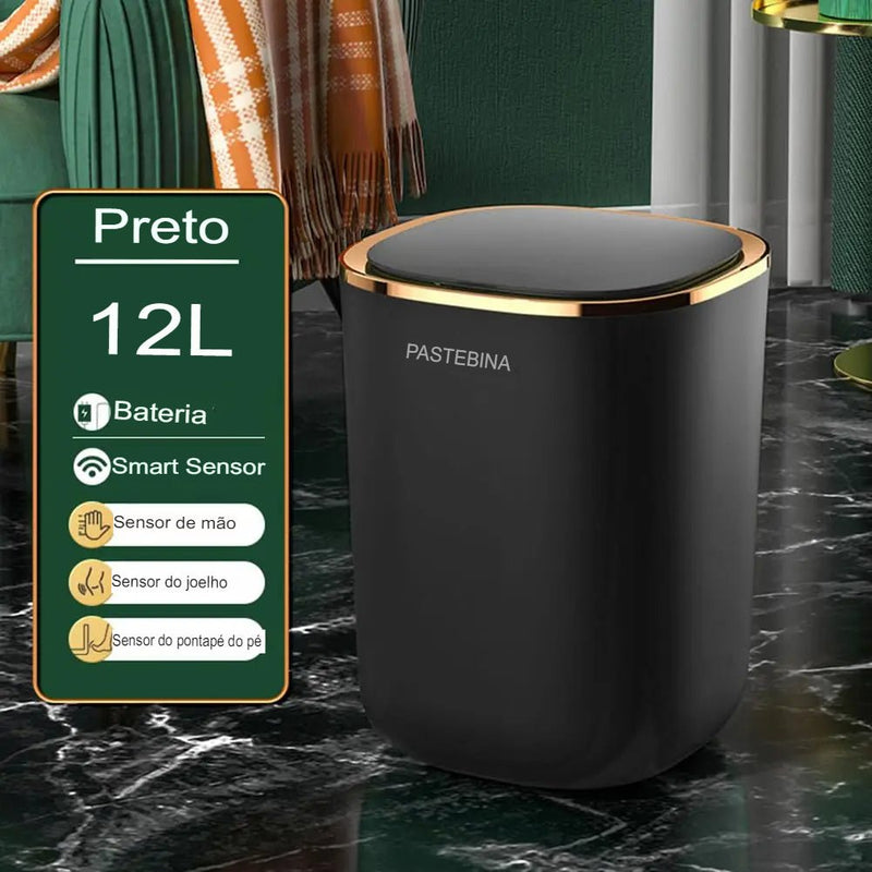 Lixeira Inteligente para Banheiro e Cozinha Automática Colorida 12 Litros - achatudostore