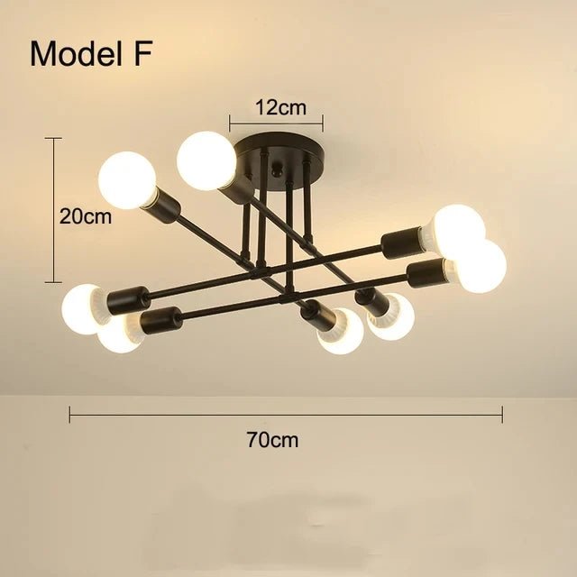 Luminária Lustre Led Pendente Minimalista Nórdica com 6 Lâmpadas - achatudostore