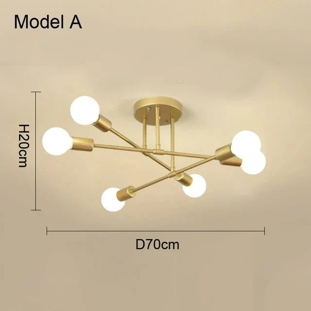 Luminária Lustre Led Pendente Minimalista Nórdica com 6 Lâmpadas - achatudostore