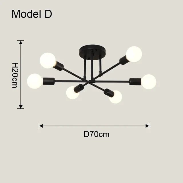 Luminária Lustre Led Pendente Minimalista Nórdica com 6 Lâmpadas - achatudostore