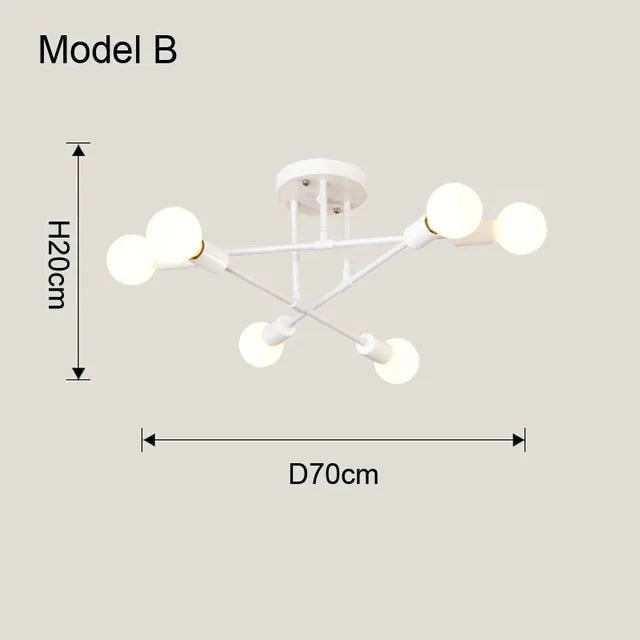 Luminária Lustre Led Pendente Minimalista Nórdica com 6 Lâmpadas - achatudostore