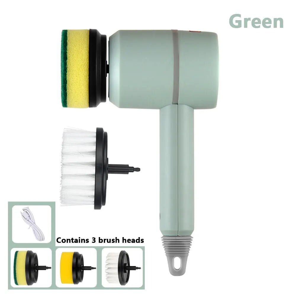 TurboScrub Max - Escova de Limpeza Elétrica Multifuncional Doméstica Recarregável - achatudostore