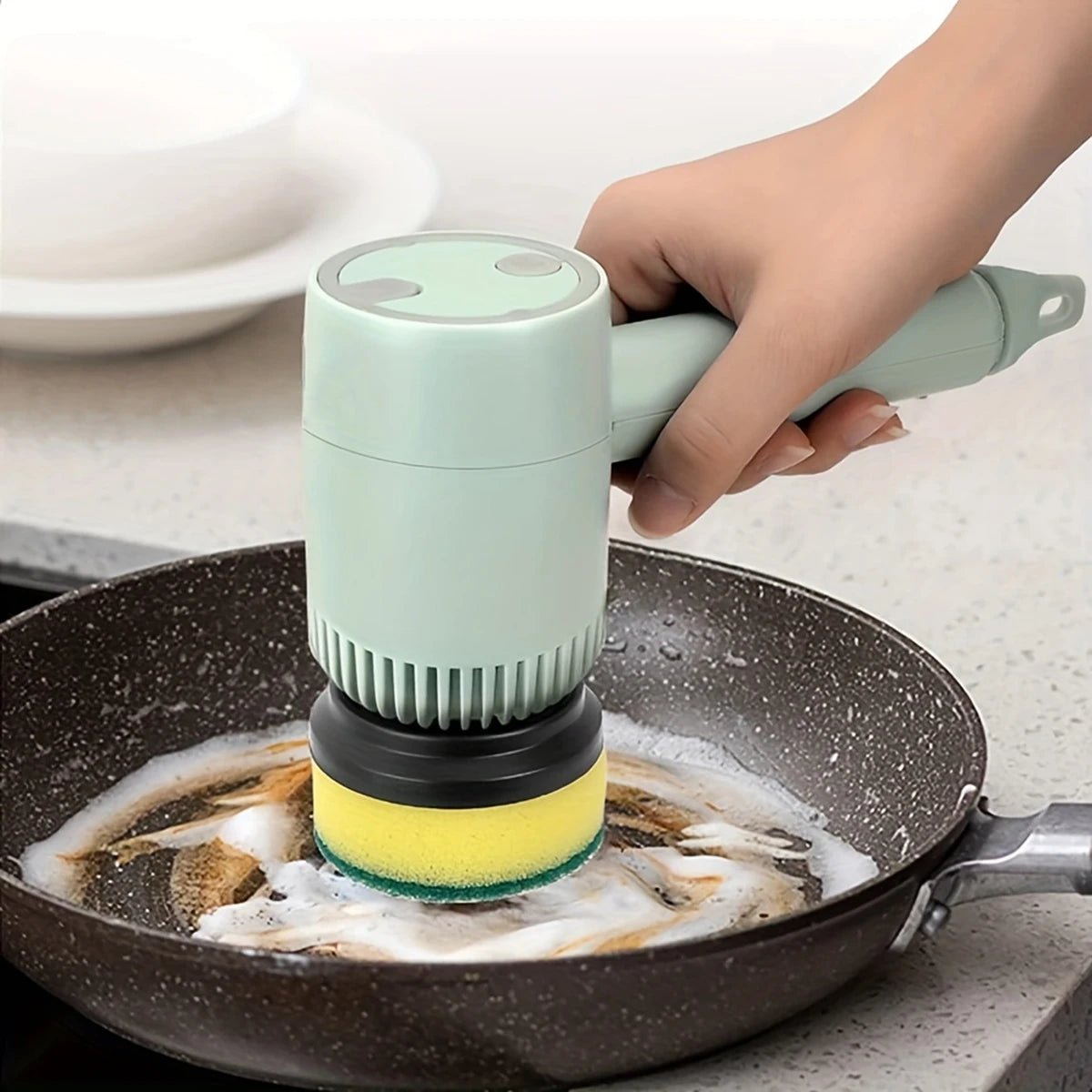 TurboScrub Max - Escova de Limpeza Elétrica Multifuncional Doméstica Recarregável - achatudostore