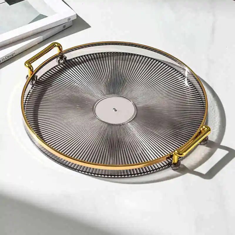 Bandeja de Armazenamento de Luxo com Alça Dourada - achatudostore