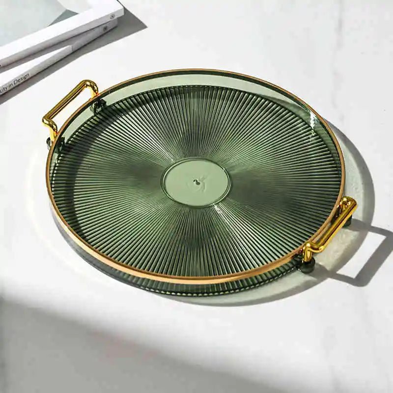 Bandeja de Armazenamento de Luxo com Alça Dourada - achatudostore