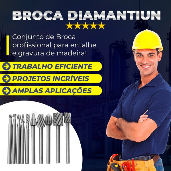 Broca Diamantiun - Broca para Furadeira para escupir Madeira e Metais - achatudostore