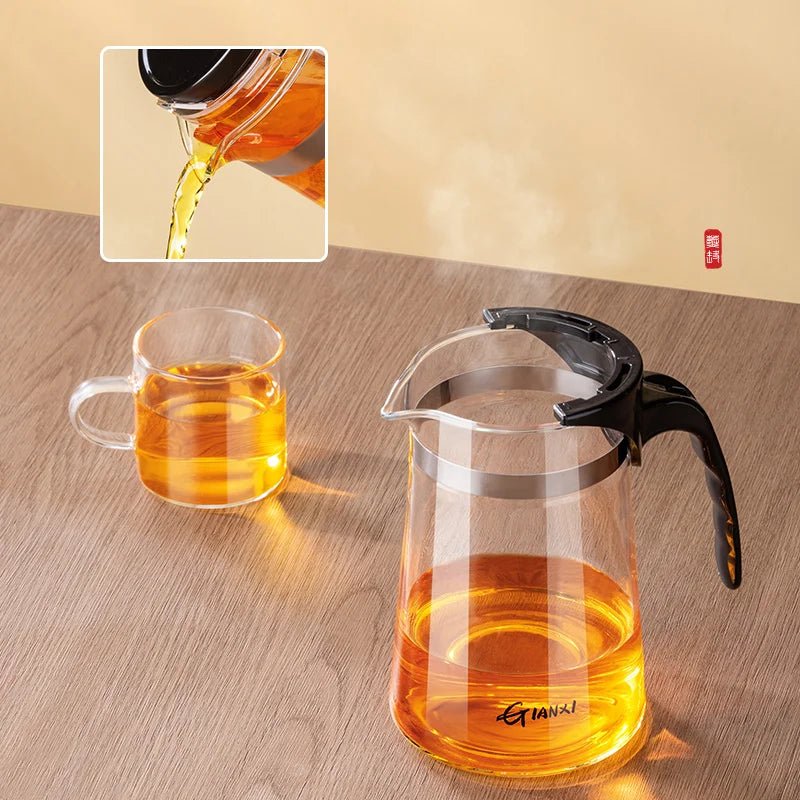 Bule com Infusor em Vidro Espessado Resistente ao Calor - achatudostore