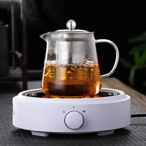 Bule de Vidro Resistente ao Calor com Infusor de Aço Inoxidável para Chá - achatudostore