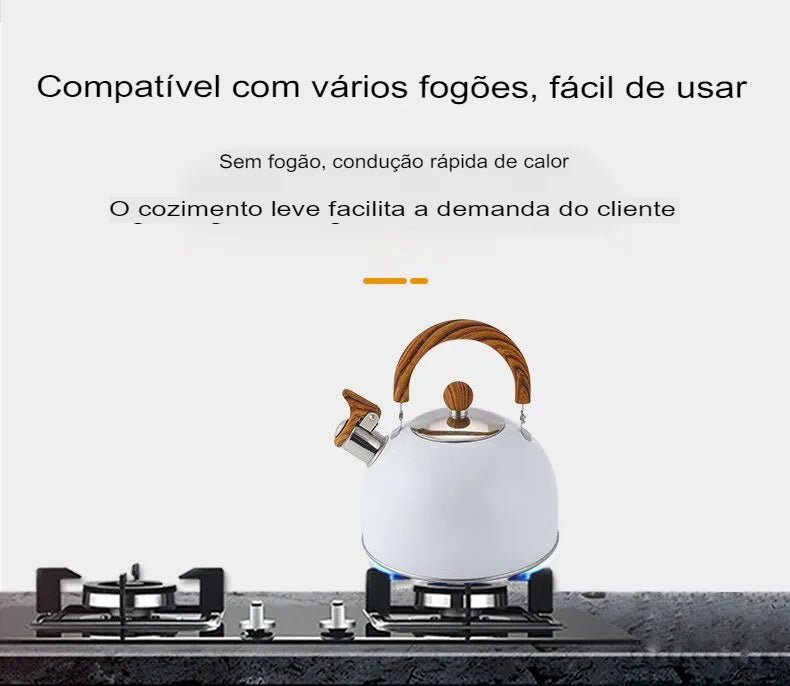 Chaleira luxuosa em aço inoxidável espessada - achatudostore