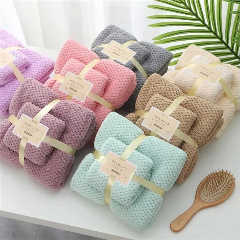 Conjunto de Toalhas em Microfibra Absorvente - Toalha de rosto e toalha de banho - achatudostore