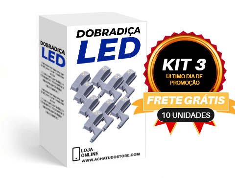 Dobradiça LED - Sensor Inteligente com Luz Led para Dobradiças - achatudostore