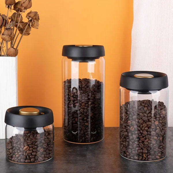 Frasco de Vidro para Café com Vedação a Vácuo - achatudostore