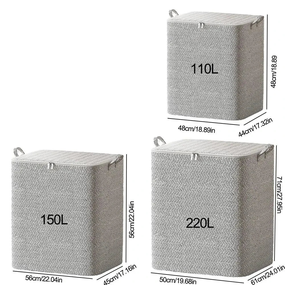 Kit com 3 Sacos organizadores em TNT para Edredons com Tampa, Zíper e Dobrável À prova de Poeira - achatudostore