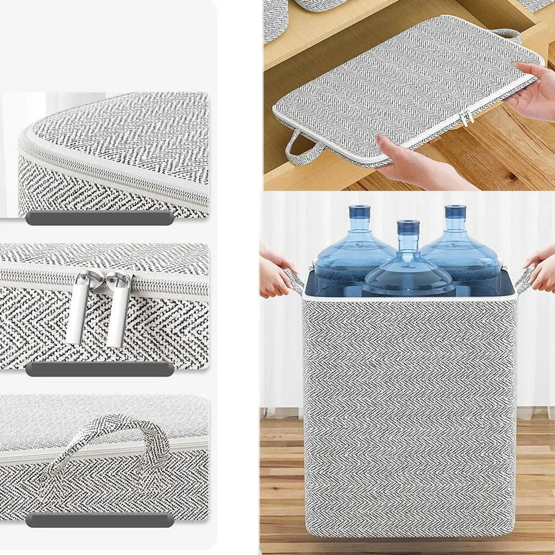 Kit com 3 Sacos organizadores em TNT para Edredons com Tampa, Zíper e Dobrável À prova de Poeira - achatudostore