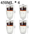 Kit com 4x Copos Criativos com Parede Dupla de Vidro Borosilicato - Resistentes ao Calor para Chá, Leite, Café, Água - achatudostore