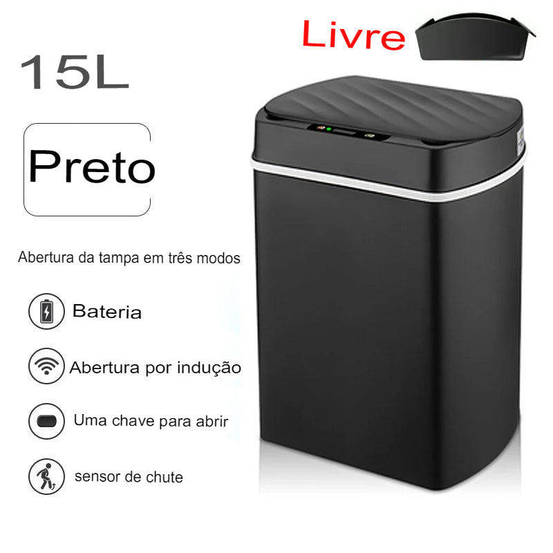Lixeira inteligente para Banheiro com sensor automático, - achatudostore