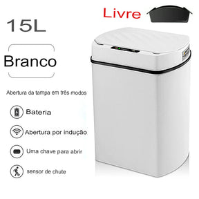 Lixeira inteligente para Banheiro com sensor automático, - achatudostore