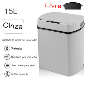 Lixeira inteligente para Banheiro com sensor automático, - achatudostore