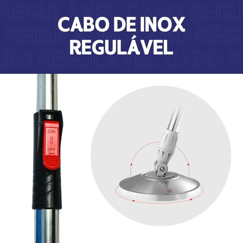 Mop Giratório Com Cesto Em Inox C/2 Refil e Dispense Para Sabão - achatudostore