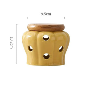 Pote Criativo vazado de Armazenamento em Cerâmica para alho, gengibre, pimenta etc - achatudostore