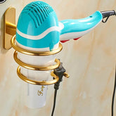 Suporte em espiral de Secador de Cabelo para Parede em Alumínio - achatudostore