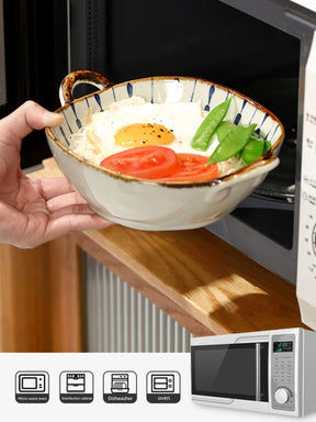 Tigela Doméstica em cerâmica, com alça para servir - achatudostore