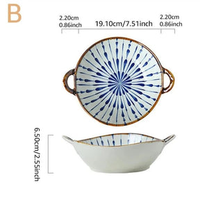 Tigela Doméstica em cerâmica, com alça para servir - achatudostore