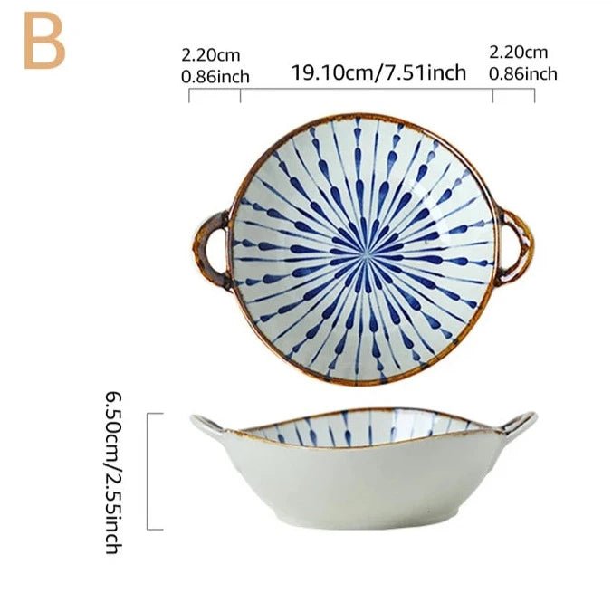 Tigela Doméstica em cerâmica, com alça para servir - achatudostore