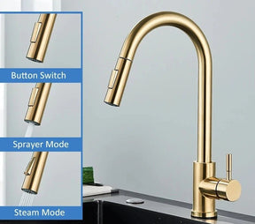 Torneira Gourmet Pata Cozinha Simple Gold - achatudostore