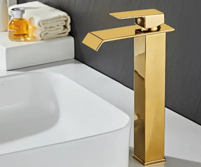 Torneira Premium para Banheiro GoldGeometricLine - achatudostore