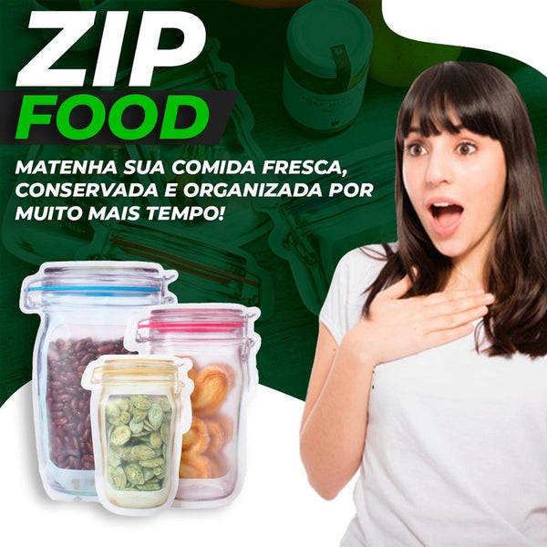 ZipFood - Organizador de Comida, saco de armazenamento reutilizável para comida